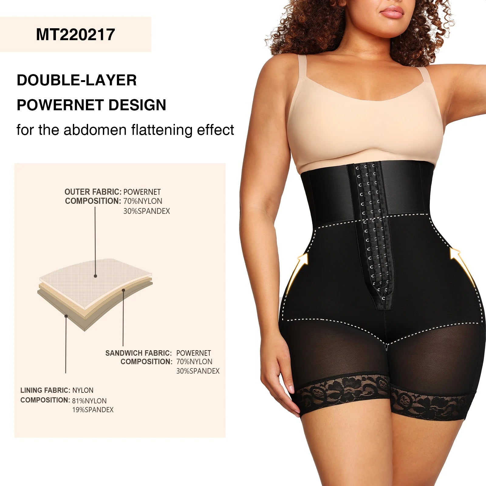 High-Waisted Shaping Shorts with Butt-Lift